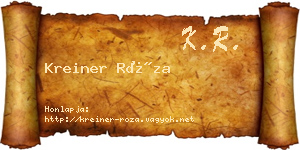 Kreiner Róza névjegykártya